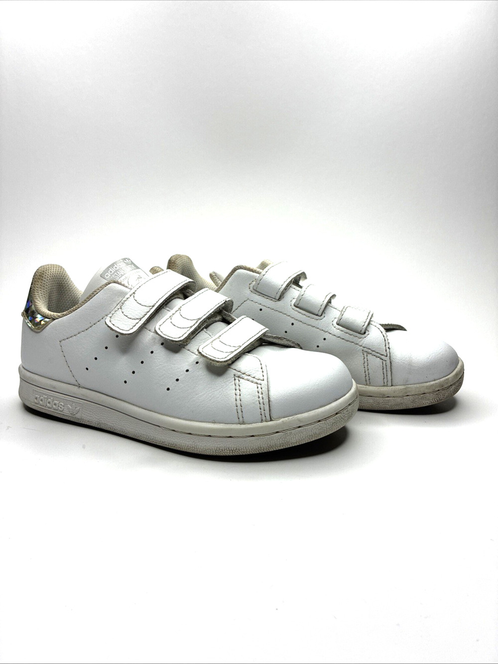 adidas retro Stan Smith Strap Sneakers tennis shoes Kids 12.5K White